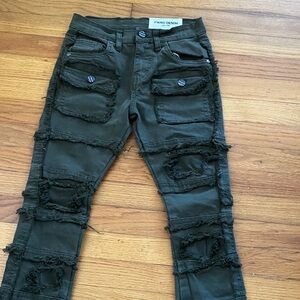 AMIRI Kids Distressed Green Pants